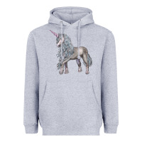 Heather Grey Unicorn Heavyweight Hoodie - LillyAllenDesigns