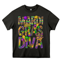 Asphalt Mardi Gras diva Heavy Core Tee - BundleAndBundleShop
