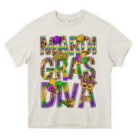 Cream Mardi Gras diva Heavy Core Tee - BundleAndBundleShop