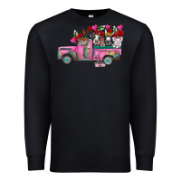 Black farm animals valentine truck Premium Sweatshirt - RacoonDesign