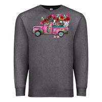 Charcoal Heather farm animals valentine truck Premium Sweatshirt - RacoonDesign