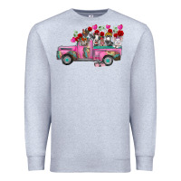 Heather Grey farm animals valentine truck Premium Sweatshirt - RacoonDesign