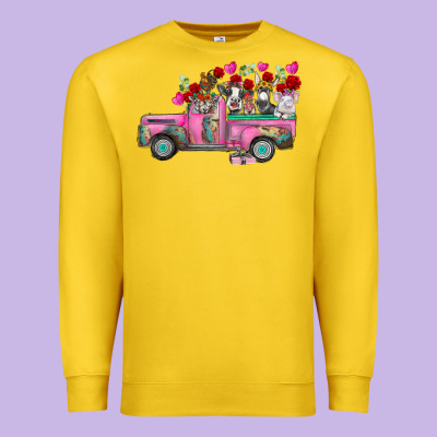 Farm Animals Valentine Truck Premium Sweatshirt Designed By Racoondesign