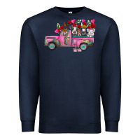 Navy farm animals valentine truck Premium Sweatshirt - RacoonDesign