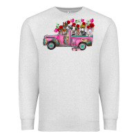 Oatmeal Heather farm animals valentine truck Premium Sweatshirt - RacoonDesign