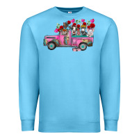 Ocean Blue farm animals valentine truck Premium Sweatshirt - RacoonDesign