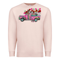 Pale Pink farm animals valentine truck Premium Sweatshirt - RacoonDesign
