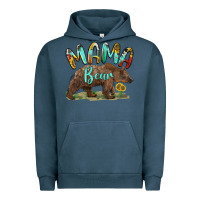 Pigment Midnight Navy mama bear Urban Hoodie - BarkalooDesign