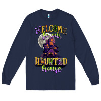 Navy welcome to our haunted house Long Sleeve Tee - CowGirlArtShop