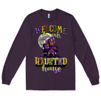 Plum welcome to our haunted house Long Sleeve Tee - CowGirlArtShop