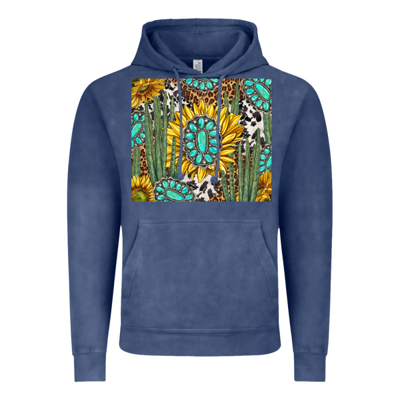 Western Cactus With Sunflowers And Turquoise Tumbler Tbs Vintage Hoodie by TumblerDesignByShophia | Teevron