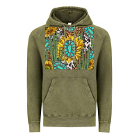 Vintage Olive western cactus with sunflowers and turquoise tumbler tbs Vintage Hoodie - TumblerDesignByShophia