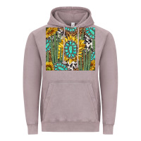Vintage Zinc western cactus with sunflowers and turquoise tumbler tbs Vintage Hoodie - TumblerDesignByShophia