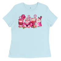 Baby Blue cancer coffee cups Ladies Tee - LillyAllenDesigns