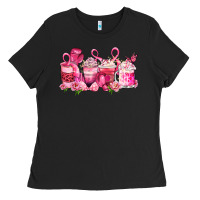 Black cancer coffee cups Ladies Tee - LillyAllenDesigns