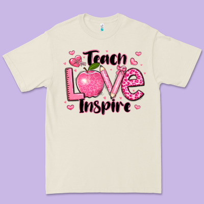 Teach Love Inspire Teacher Valentines Day Premium Tee Designed By Lillyallendesigns