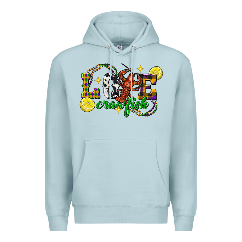 Mardi Gras Love Crawfish Premium Hoodie by FaDigitalArtStudio | Teevron