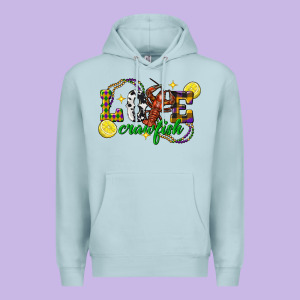Mardi Gras Love Crawfish Premium Hoodie Designed By Fadigitalartstudio