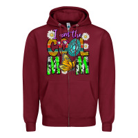 Burgundy I'm The Cool Mom Zipper Hoodie - CowhideDigitalArt