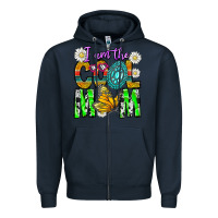 Navy I'm The Cool Mom Zipper Hoodie - CowhideDigitalArt