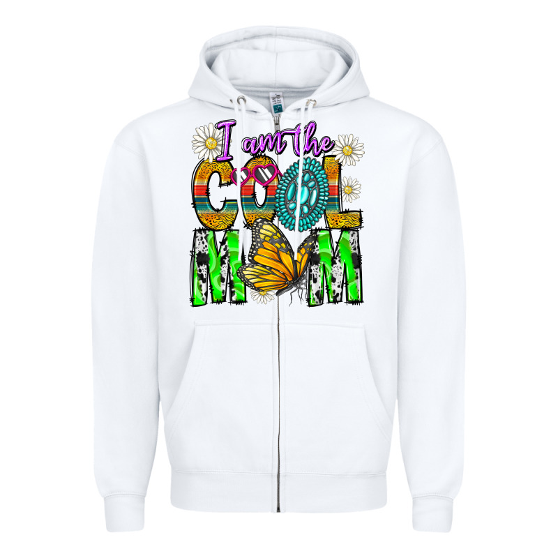 I'm The Cool Mom Zipper Hoodie by CowhideDigitalArt | Teevron