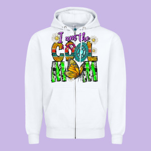 I'm The Cool Mom Zipper Hoodie Designed By Cowhidedigitalart