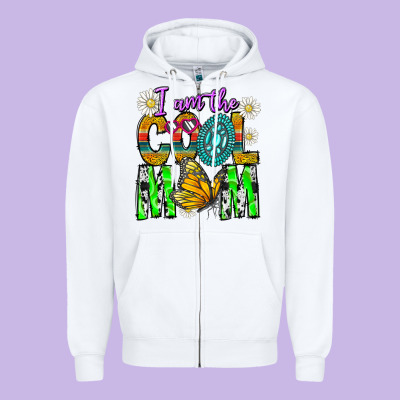I'm The Cool Mom Zipper Hoodie Designed By Cowhidedigitalart