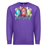 Purple happy easter day eggs nurse Premium Sweatshirt - RacoonDesign