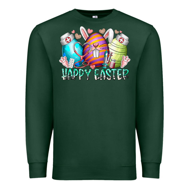 Happy Easter Day Eggs Nurse Premium Sweatshirt by RacoonDesign | Teevron