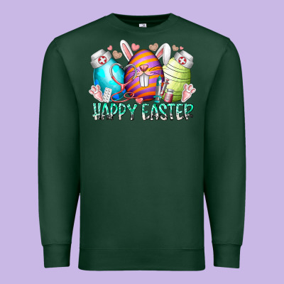 Happy Easter Day Eggs Nurse Premium Sweatshirt Designed By Racoondesign