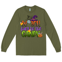 Army Green witch way to the candy Long Sleeve Tee - CowGirlArtShop