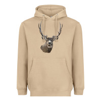 Mushroom Mule Buck Deer Head Heavyweight Hoodie - LillyAllenDesigns
