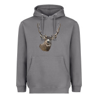 Storm Mule Buck Deer Head Heavyweight Hoodie - LillyAllenDesigns