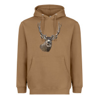 Toasted Coconut Mule Buck Deer Head Heavyweight Hoodie - LillyAllenDesigns