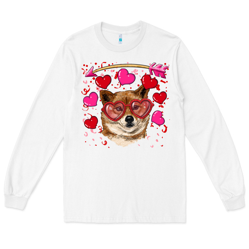 Valentine's Shiba Inu Long Sleeve Tee by RanaPortraitStore | Teevron