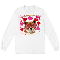 White valentine's shiba inu Long Sleeve Tee - RanaPortraitStore