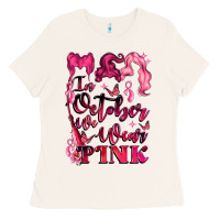 Bone in october we wear pink Ladies Tee - LillyAllenDesigns