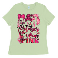 Matcha in october we wear pink Ladies Tee - LillyAllenDesigns
