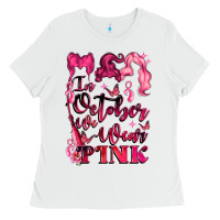 White in october we wear pink Ladies Tee - LillyAllenDesigns