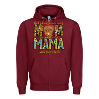 Burgundy God Gifted Me Two Titles And Mama i Rock Them Both Zipper Hoodie - CowhideDigitalArt