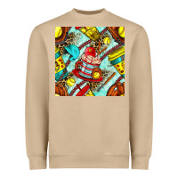 Mushroom softball coffee cup and bat with leopard seamless pattern bbs Heavyweight Sweatshirt - BundleAndBundleShop