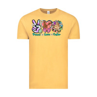 Vintage Mustard Peace love Easter Vintage Tee - NancyCooperArtShop