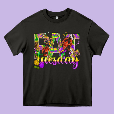 Mardi Gras Fat Tuesday Heavy Core Tee Designed By Bundleandbundleshop