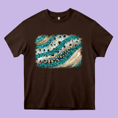 Turquoise Glitter Background Heavy Core Tee Designed By Jahusdesignshop