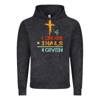 Vintage Black Vintage 1 Cross 3 Nails Forgiven Christian Easter Gift Vintage Hoodie - lanVoArt