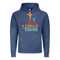 Vintage Denim Vintage 1 Cross 3 Nails Forgiven Christian Easter Gift Vintage Hoodie - lanVoArt