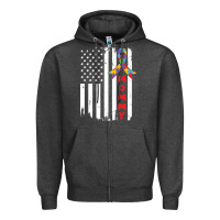 Charcoal Heather lil autism mom Zipper Hoodie - CowhideDigitalArt