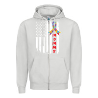 Dove Grey lil autism mom Zipper Hoodie - CowhideDigitalArt