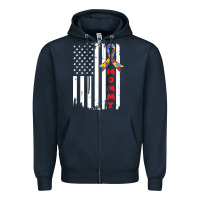 Navy lil autism mom Zipper Hoodie - CowhideDigitalArt