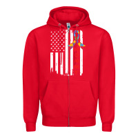 Red lil autism mom Zipper Hoodie - CowhideDigitalArt